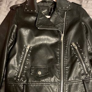 Perfect condition faux leather studded jacket